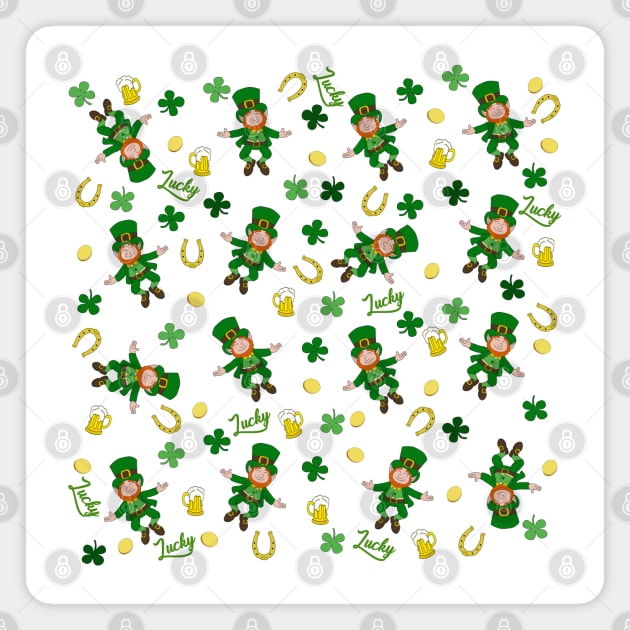 St Patricks day pattern Magnet by valentinahramov